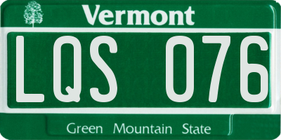 VT license plate LQS076