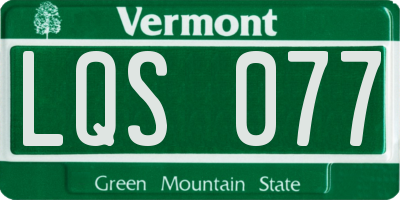 VT license plate LQS077