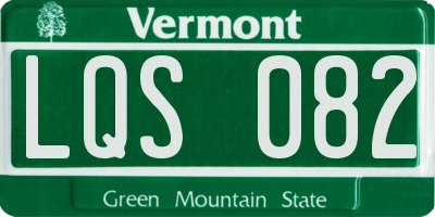 VT license plate LQS082