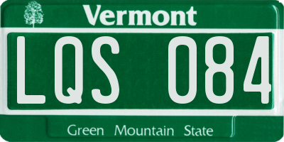 VT license plate LQS084