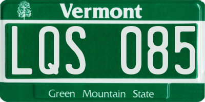 VT license plate LQS085