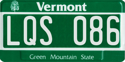 VT license plate LQS086