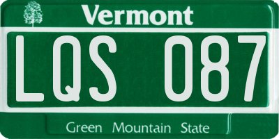 VT license plate LQS087