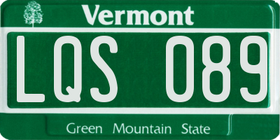 VT license plate LQS089