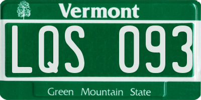 VT license plate LQS093