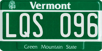 VT license plate LQS096