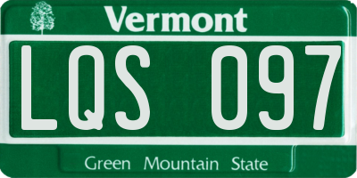 VT license plate LQS097