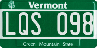 VT license plate LQS098
