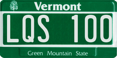 VT license plate LQS100