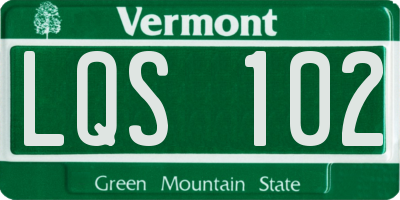 VT license plate LQS102