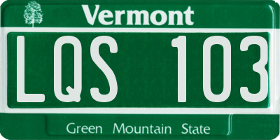 VT license plate LQS103