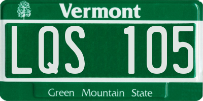 VT license plate LQS105