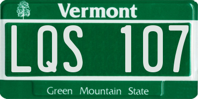 VT license plate LQS107