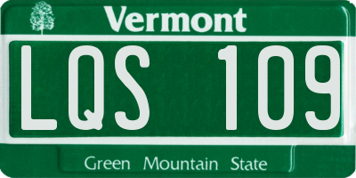 VT license plate LQS109