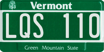 VT license plate LQS110