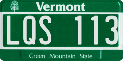 VT license plate LQS113