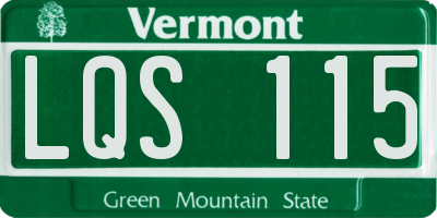 VT license plate LQS115