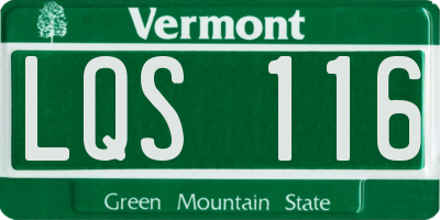 VT license plate LQS116
