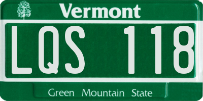 VT license plate LQS118