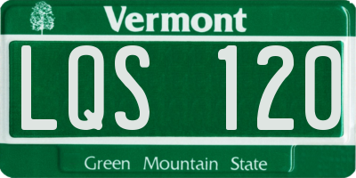 VT license plate LQS120