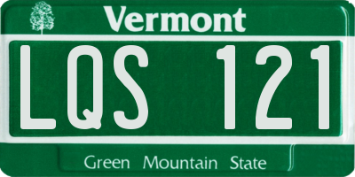 VT license plate LQS121