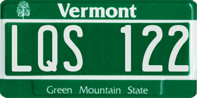 VT license plate LQS122