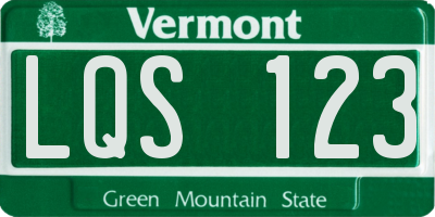 VT license plate LQS123
