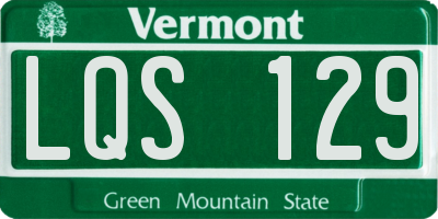 VT license plate LQS129