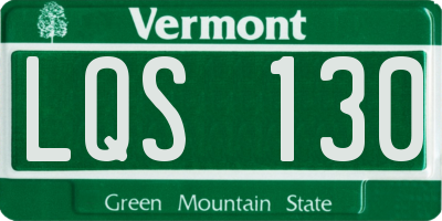 VT license plate LQS130