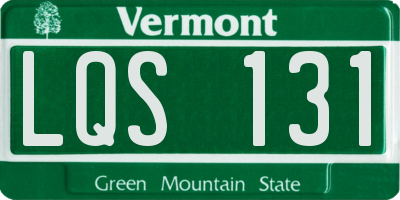 VT license plate LQS131