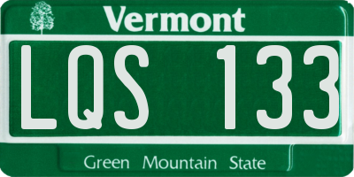 VT license plate LQS133