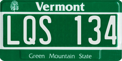 VT license plate LQS134
