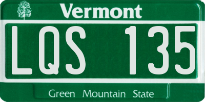 VT license plate LQS135