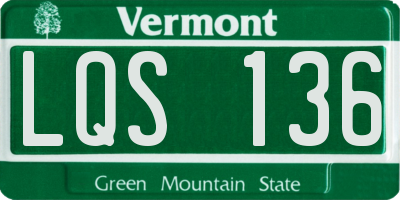 VT license plate LQS136