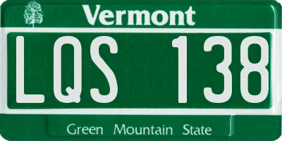 VT license plate LQS138