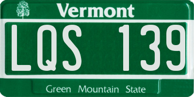 VT license plate LQS139