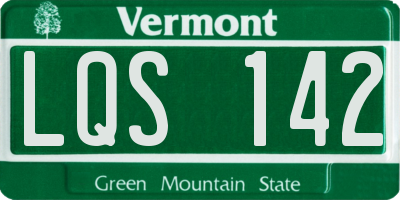 VT license plate LQS142