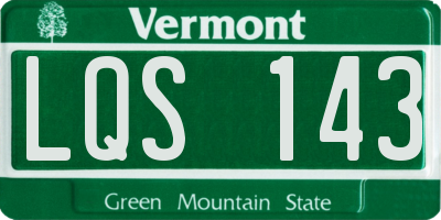 VT license plate LQS143