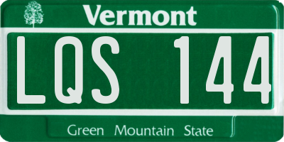 VT license plate LQS144