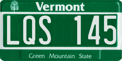 VT license plate LQS145