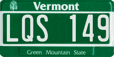VT license plate LQS149