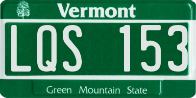 VT license plate LQS153
