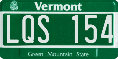 VT license plate LQS154