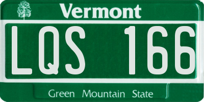 VT license plate LQS166