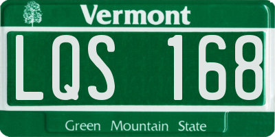 VT license plate LQS168