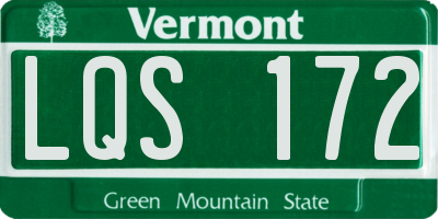VT license plate LQS172