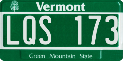 VT license plate LQS173