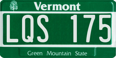 VT license plate LQS175