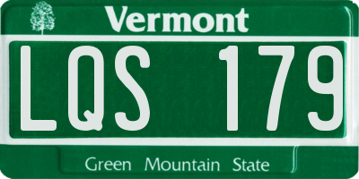 VT license plate LQS179