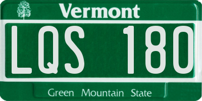 VT license plate LQS180